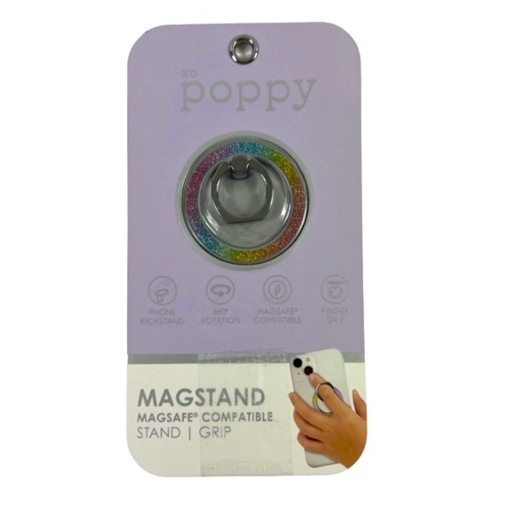 NEW XO Poppy Glitter Rainbow MagStand/Grip